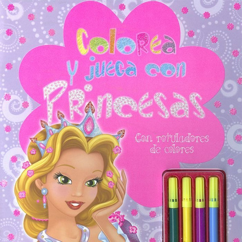 Colorea Y Juega Con Princesas (con Rotuladores De Colores), De Susaeta, Equipo. Editorial Susaeta, Tapa Blanda En Español