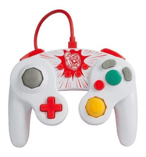 Controle Com Fio Powera Gamecube Style Mario Switch Novo