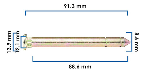 Perno Puerta Sujeauto C/bujes Lisos C/ranura Ranger 80-98
