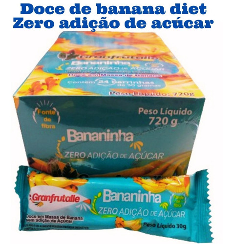 Bananinha Diet Zero Adição De Açúcar Caixa 24 Barrinhas 
