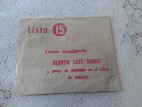 Antigua Lista Politica 15 Batlle Año 1971