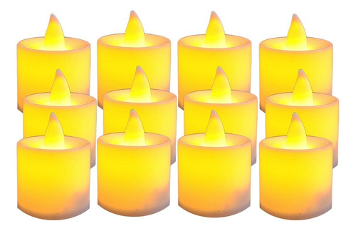 Pack Velas Led Calidas Con Pilas X12 Decoracion Souvenirs