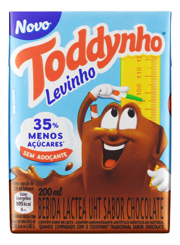 Bebida Láctea UHT Chocolate Toddynho Levinho Caixa 200ml