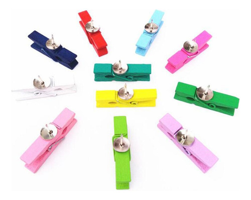 Pinzas De Madera De Colores 100x Para Ropa Con Pinzas Para