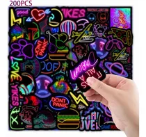 Comprar 200 Hojas Neón Stickers Para Autos,pegatinas Motos,portátil