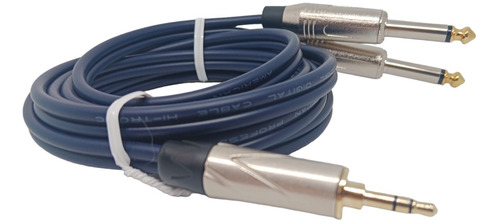 Cable Plug 3,5mm A 2 Plug 1/4 Ts Monofonico Digital 2mts