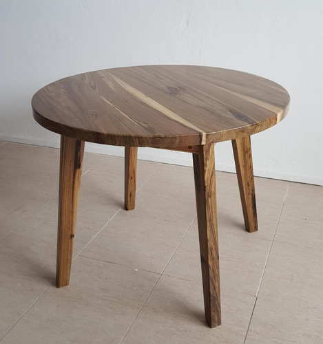 Imagen 3 de 5 de Mesa Redonda De Comedor Madera Dura Maciza 120cm Diámetro