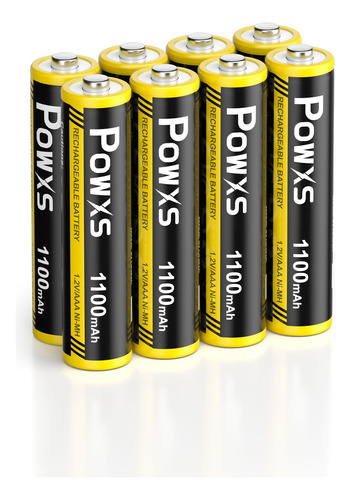 Powxs Baterias Recargables Aaa, 1.2 V 1100 Mah Precargadas N
