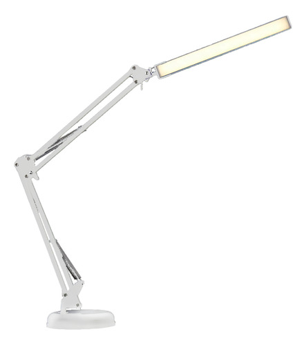 Luminária Mesa Barra Articulada Base Fixa E Garra Luz Led