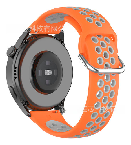 Red Gray - 20mm - Breathable Silicone Strap For Galaxy Watch