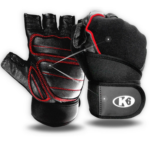 Imagen 2 de 10 de Guantes Para Gimnasio De Cuero Ideal Para Pesas Crossfit Gym