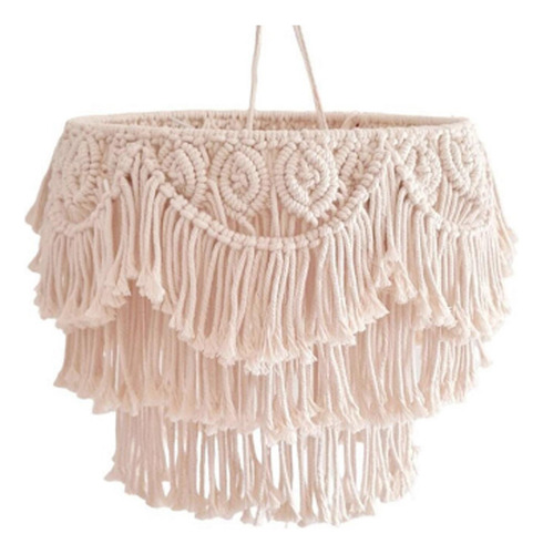 Para Macrame Lamp Shade Art Lámpara Colgante Sombra Para