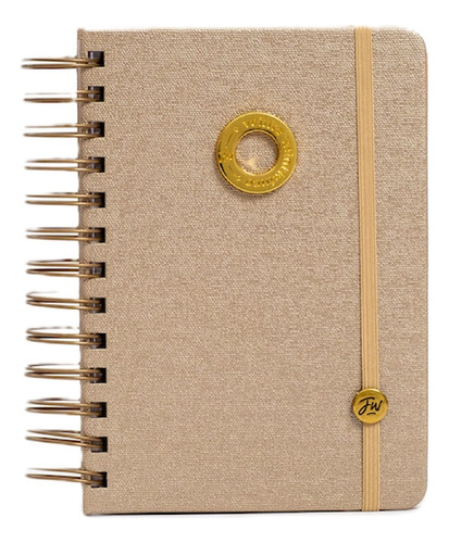 Agenda 2025 Diaria Espiral 12 X 17 Cm Fw Minimalista Beige