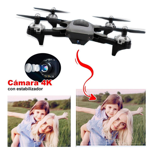 Imagen 2 de 6 de Drone Vak 1811 Reconocimiento Optico Gestos 2 Camaras Wifi