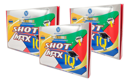 Kit 3 Suplemento Alimenticio Ingerible Shot Max Iq Mente