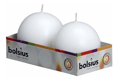 Bolsius Juego 2 Vela Bola Blanca Sin Perfume Europea