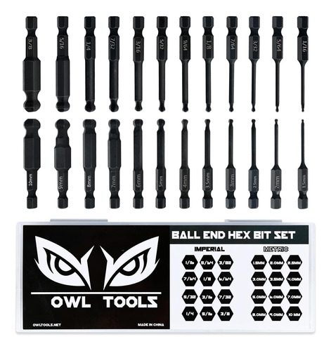 Juego De Brocas Hexagonales Owl Tools Con Punta De Bola