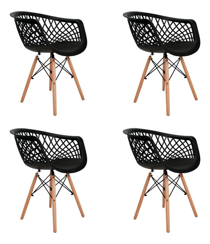 Cadeiras De Sala Poltrona Jantar Web Xplast Kit 4 Unidades