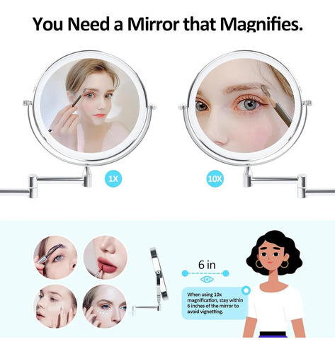 Espejos Para Maquillaje Con Luz Espejo Plegable De Pared