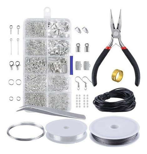 Kit De Joyería De Plata Para Hacer Cuentas De Alambre