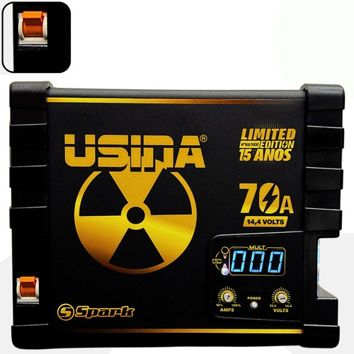 Fonte Carregadora Usina 70a Digital Bivolt Edition Cor Preto