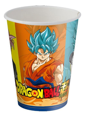 Copos Descartáveis Festa Dragon Ball Super 200 Ml Com 8 Un