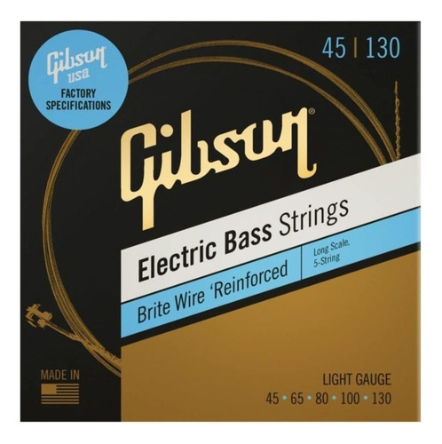 Gibson Corda Para Baixo045.130brite Wire 5 String Long Scale