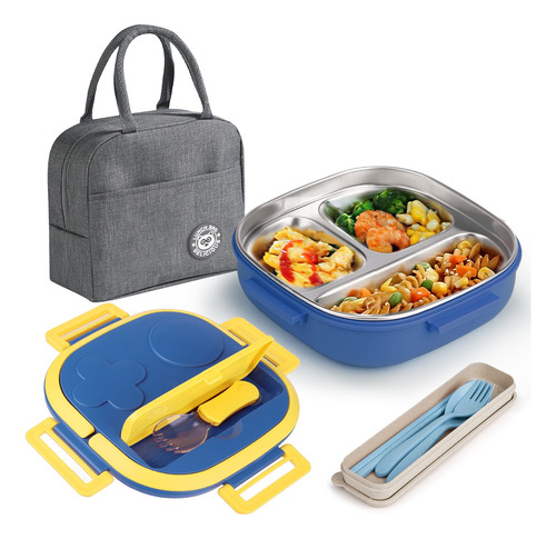 Lonchera Escolar Bolsa Térmica Portátil Cubiertos Kit 7pzs