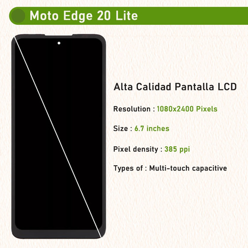 Jzahin Pantalla Para Moto Edge 20 Lite 5g Xt2139-1 Display Con Marco Black