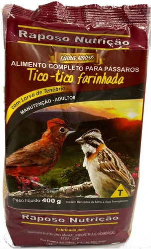 Ração Farinhada Tico-tico Com Tenebrio 4kg Raposo D32