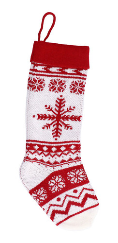 Calcetín Navideño Grande Tejido Para Caramelos, Precioso
