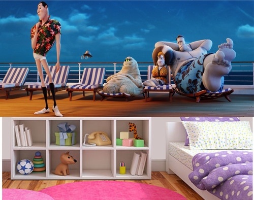 Adhesivo Decorativo Fotomural Hotel Transylvania 1mt Cuadrad