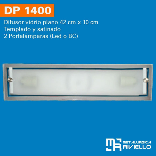 Difusor Para Pared Para 2 Luces En Vidrio Plano Unico!!