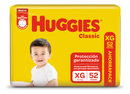 Pañales Huggies Classic Triple Proteccion Xg X52 Unidades