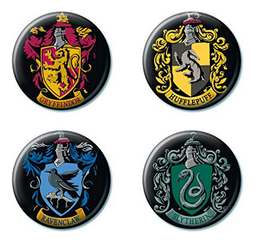 Ata-boy Harry Potter Crests - Juego De 4 Botones Coleccionab