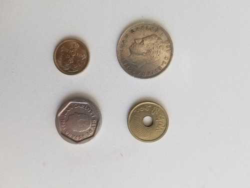 Lote De 4 Monedas Pesetas, Antiguas , 3 Conmemorativas