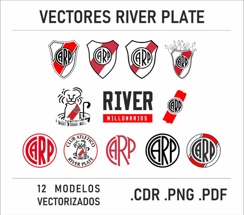 Vectores River Plate 12 Diseños Sublimación Dtf Cdr Pdf Png