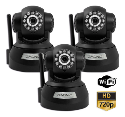 Kit 3 Camaras Ip Hd 720p P2p Motorizado Wifi Vision Nocturna