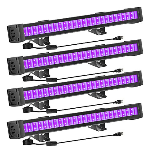 Barra De Luz Negra Led, 4 Unidades, Ip65 Impermeable,