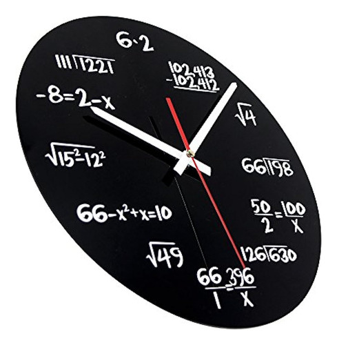 Akaha Reloj Matemático De 12 Pulgadas - Diseño De Arte Único