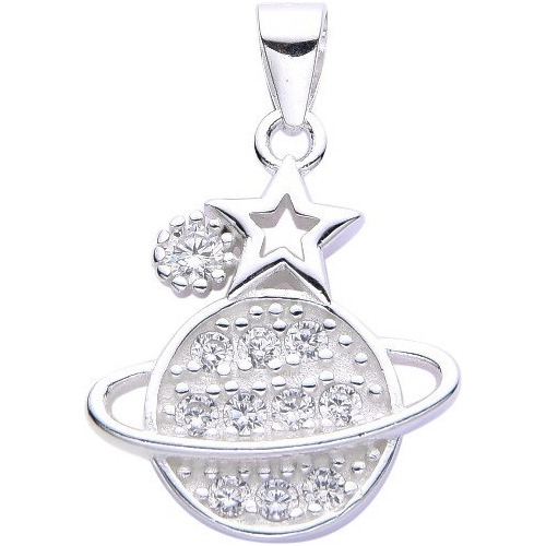 Dije De Planeta Con Cadena Plata 925 (ldi35) Color Plata-cadena 40 Cm