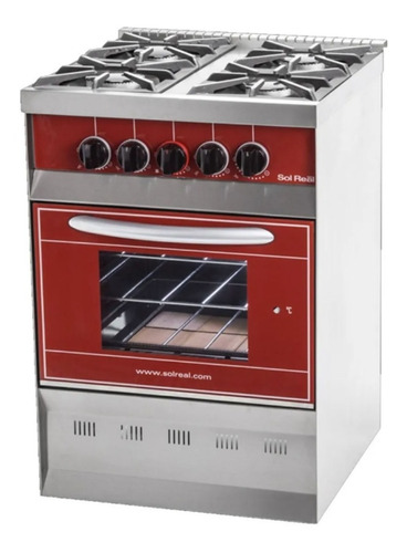 Cocina Sol Real 516 Roja Gas Natural Puerta Visor S/p- Aj