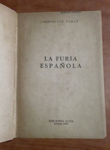 La Furia Española - Hippolyte Verly - Ediciones Alda