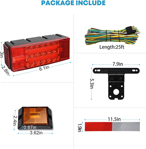 Kohree - Kit De Luces Traseras Led Sumergibles Para Remolque