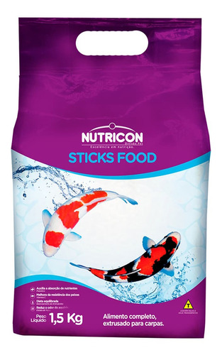 Nutricon Sticks Food Mix 1,5kg Ração Para Carpas Adultas