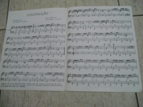 Chico Buarque - Construção - Partitura E Letra 1972 (Usado)