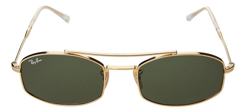 Gafas de sol RB3719 para hombre y mujer, color dorado pulido, lente ovalada, verde Ray-ban