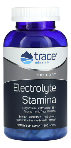 Trace Minerals Electrolyto Stamina Taurina 300 Tabletas Sabor Sin Sabor
