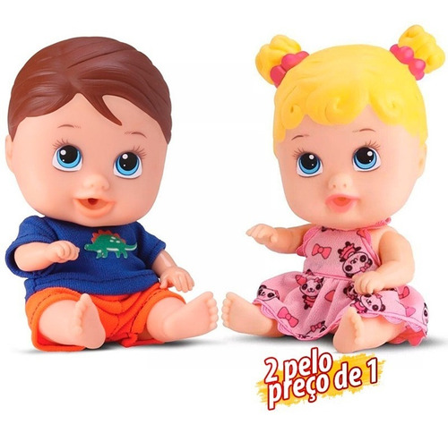 Boneca Little Dolls Gemeos Menina E Menino Divertoys Reborn