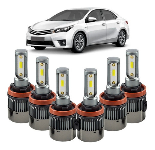 Lampada Super Led Plus Corolla 2015 Até 2019 Farol Milha